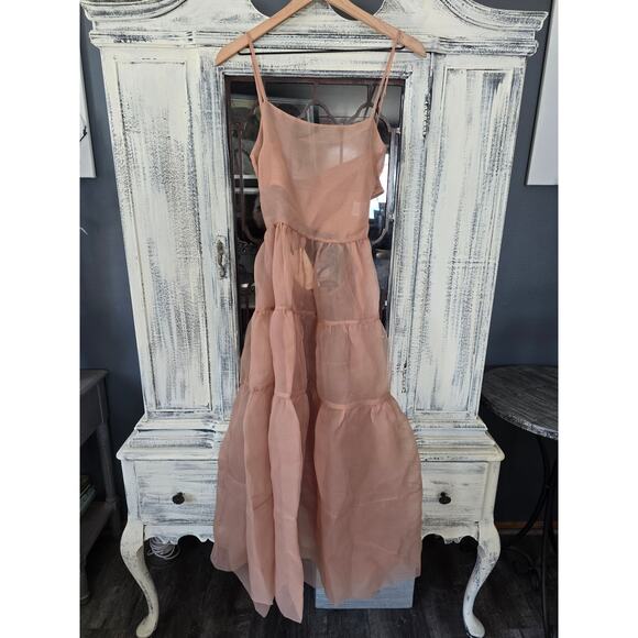 Anthropologie Tiered Sheer Midi Dress - New Small - Picture 5 of 5